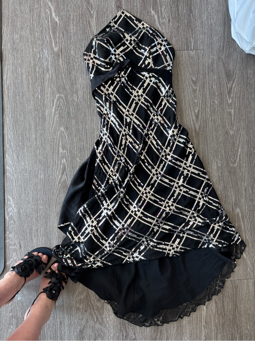Designer couture Luly Yang Black Midi Dress Small